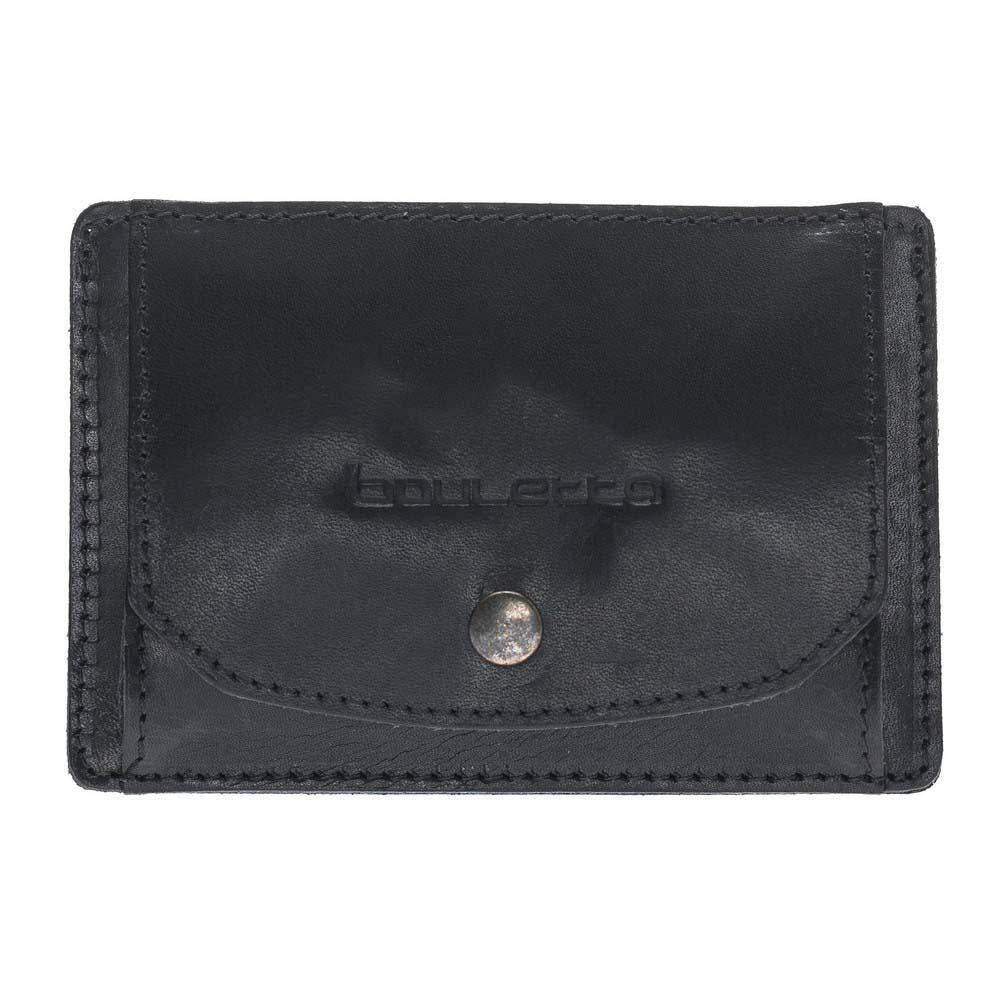 Funktionelle Leder Kreditkarteninhaber Pflanzlich Schwarz