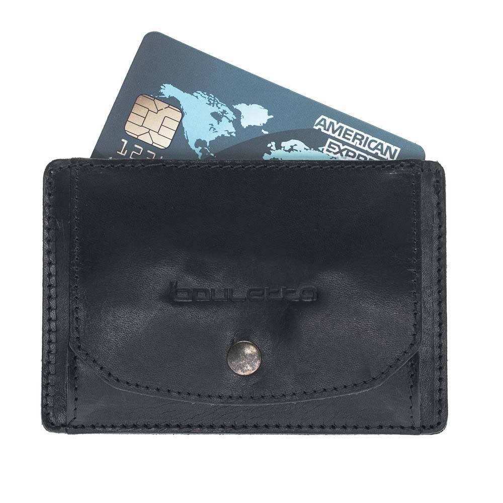 Funktionelle Leder Kreditkarteninhaber Pflanzlich Schwarz