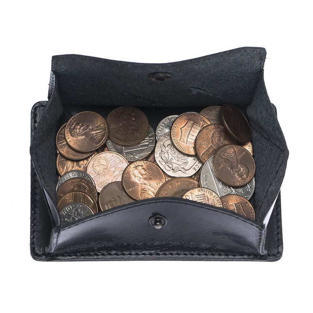 Funktionelle Leder Kreditkarteninhaber Pflanzlich Schwarz