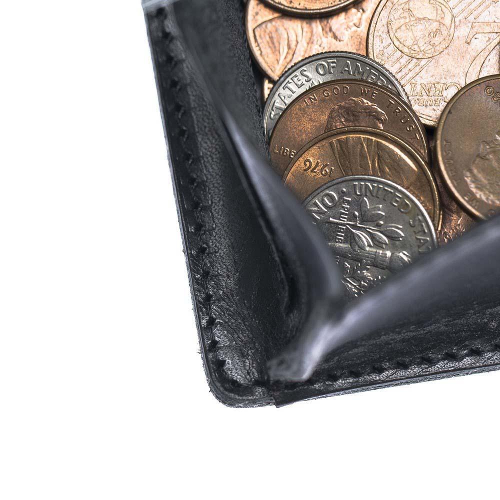 Funktionelle Leder Kreditkarteninhaber Pflanzlich Schwarz