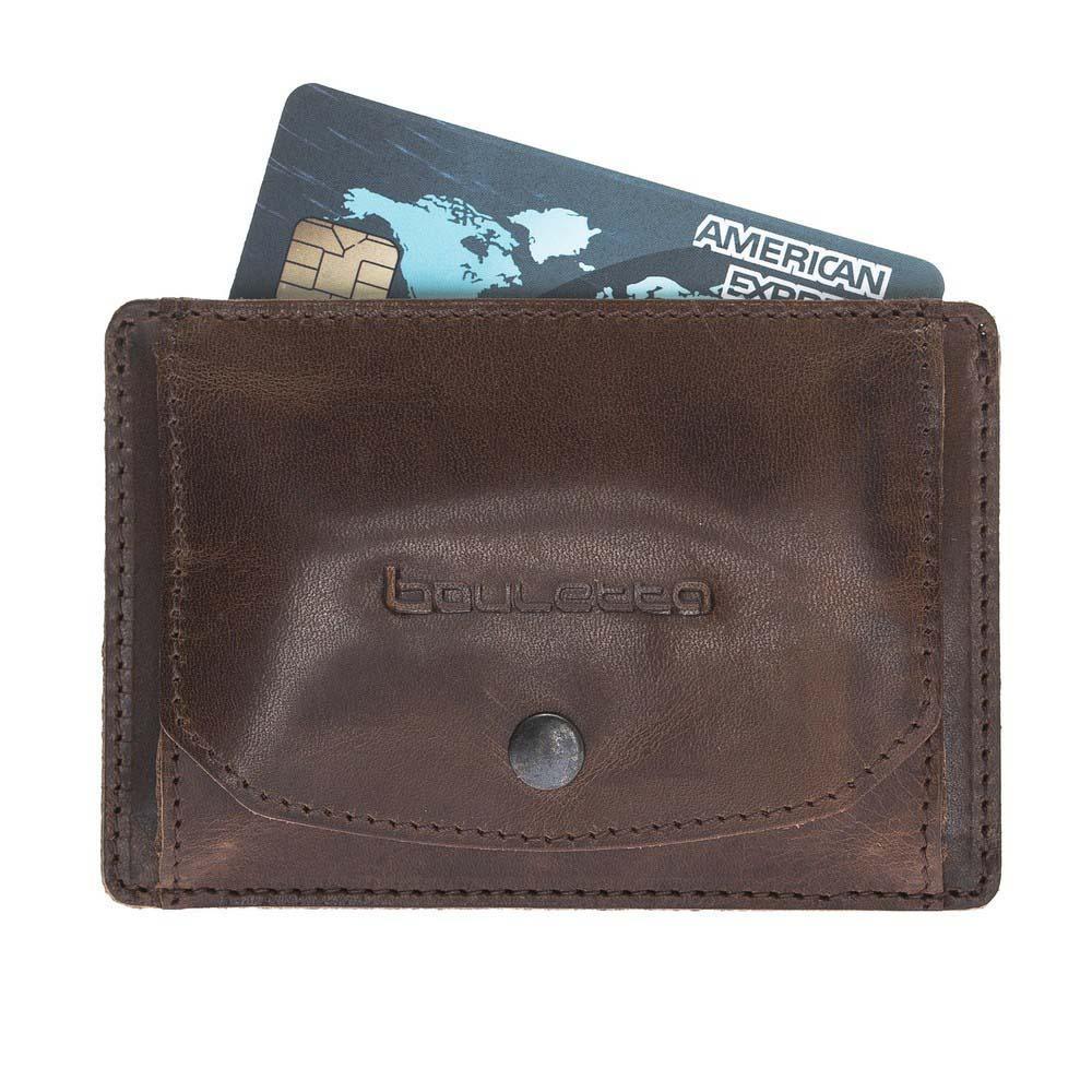 Funktionelle Leder Kreditkarteninhaber Pflanzlich Dunkel Braun