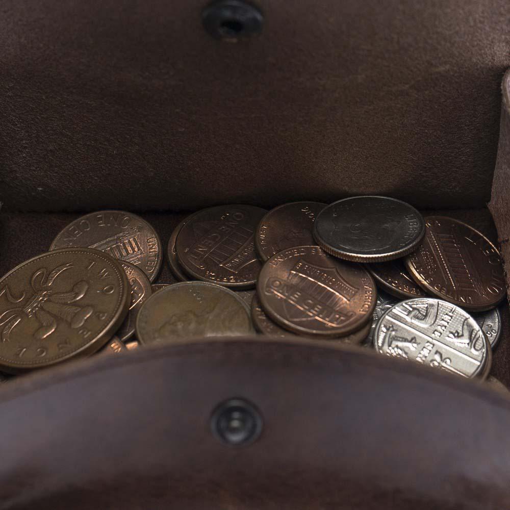 Funktionelle Leder Kreditkarteninhaber Pflanzlich Dunkel Braun