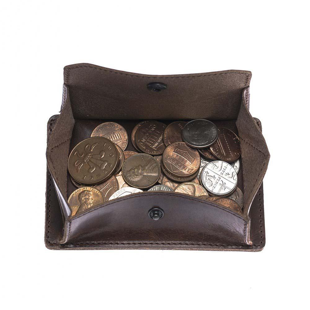 Funktionelle Leder Kreditkarteninhaber Pflanzlich Dunkel Braun