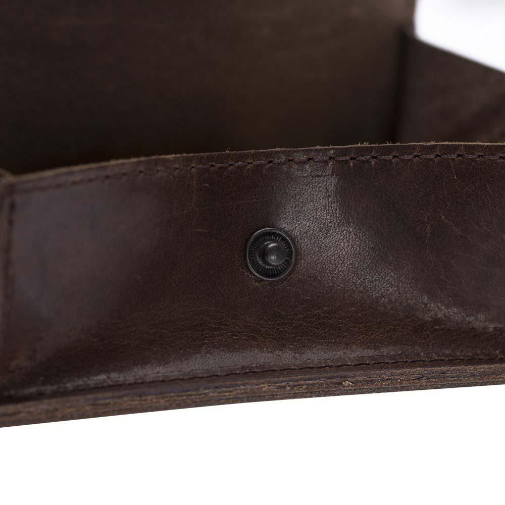 Funktionelle Leder Kreditkarteninhaber Pflanzlich Dunkel Braun