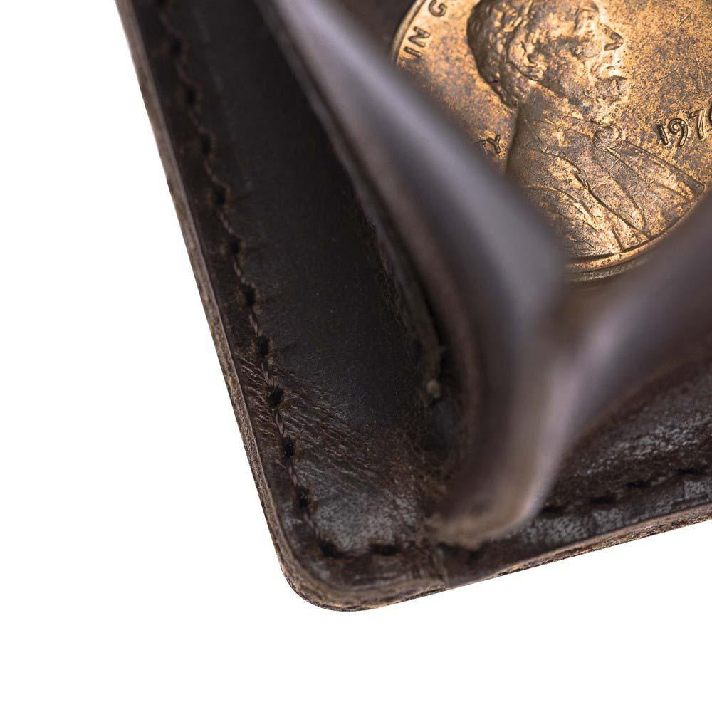 Funktionelle Leder Kreditkarteninhaber Pflanzlich Dunkel Braun