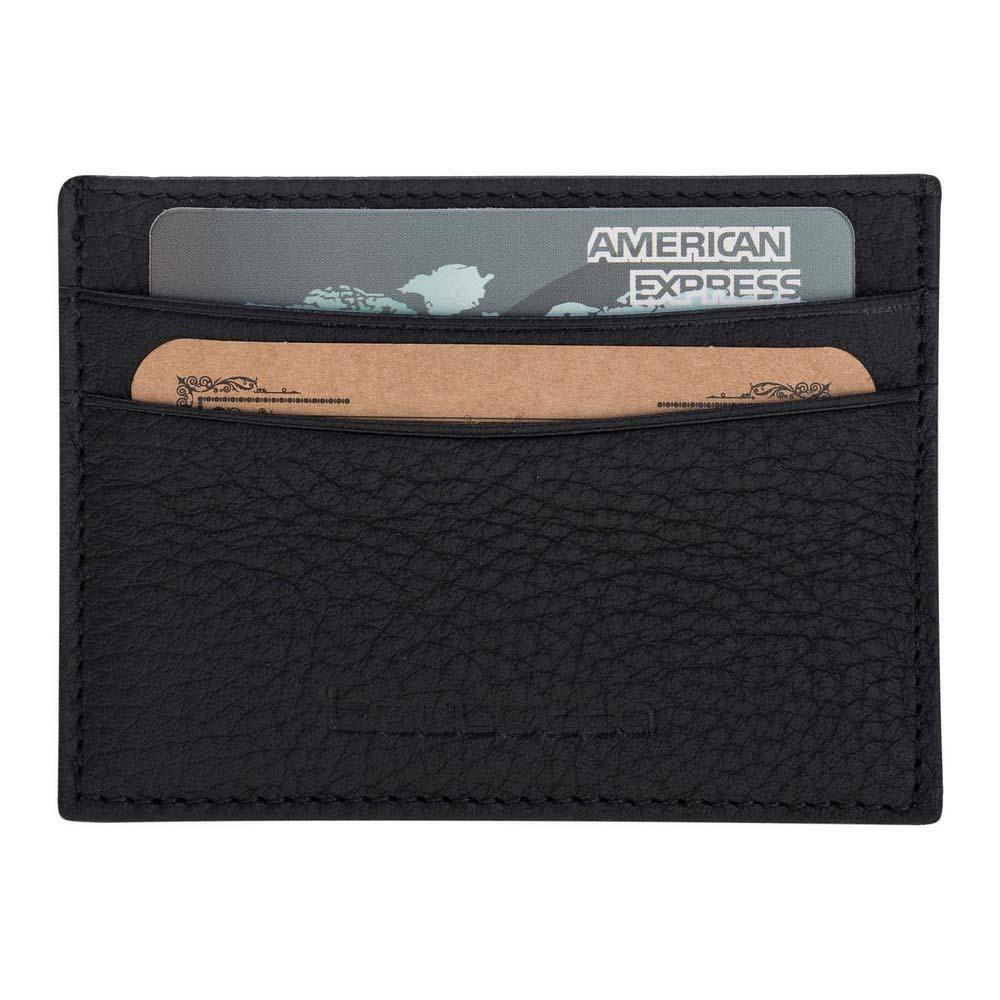 Leder Kreditkarteninhaber Floater Schwarz