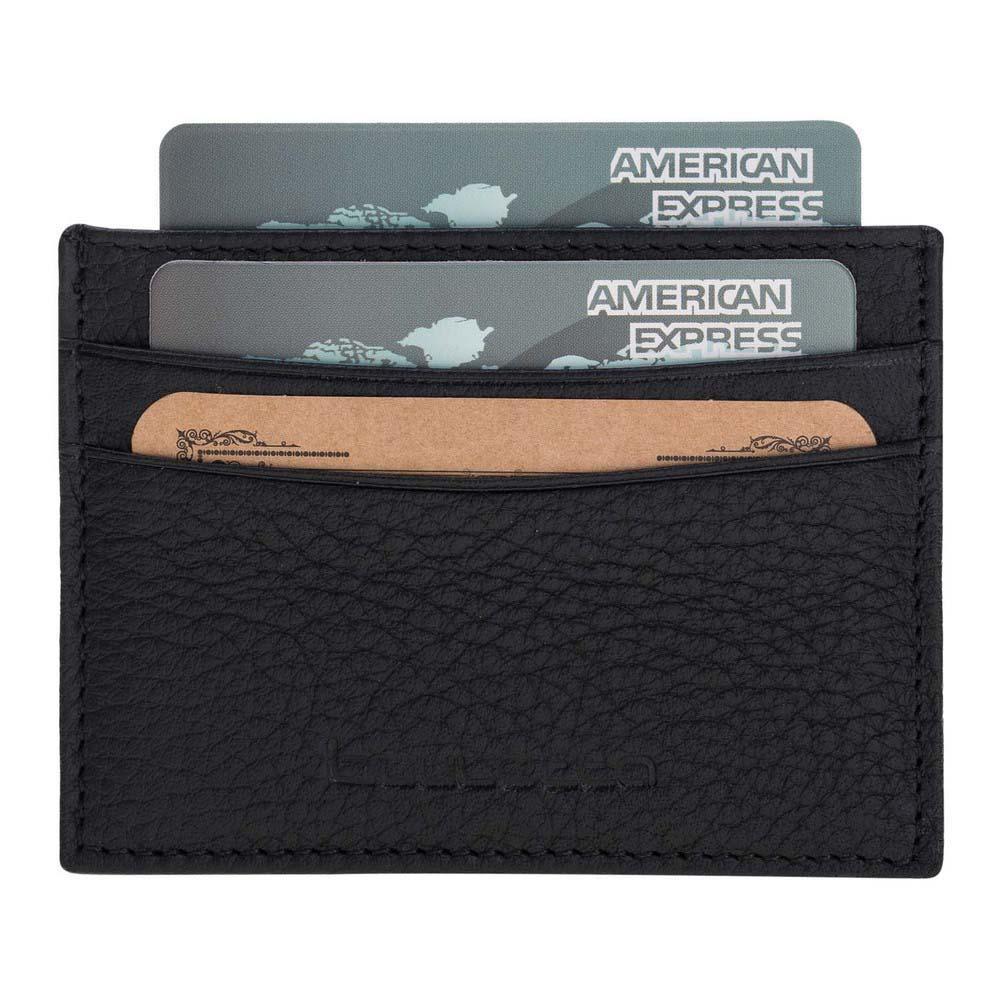 Leder Kreditkarteninhaber Floater Schwarz