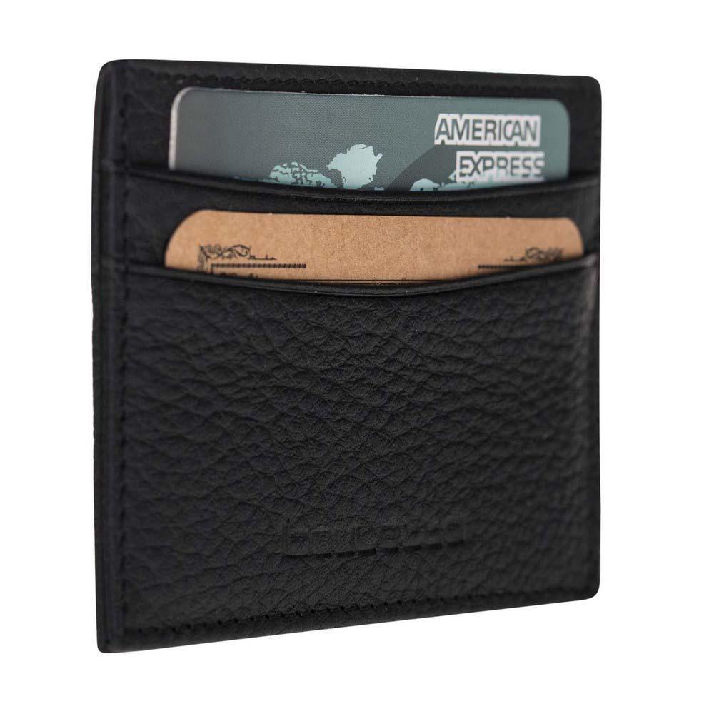 Leder Kreditkarteninhaber Floater Schwarz