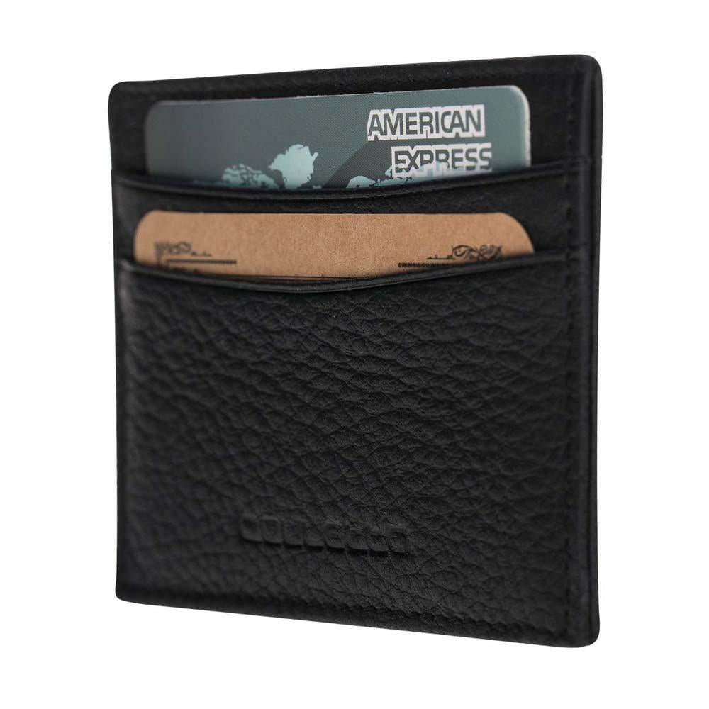 Leder Kreditkarteninhaber Floater Schwarz