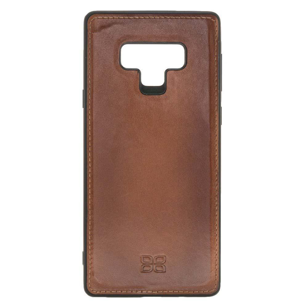 Magnetische Abnehmbare Leder Mappen Kasten für Samsung Anmerkung 9 Rustikal Brüniert Bräunen