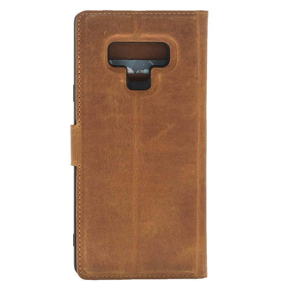 Magnetische Abnehmbare Leder Mappen Kasten für Samsung Anmerkung 9 Posse Bräunen