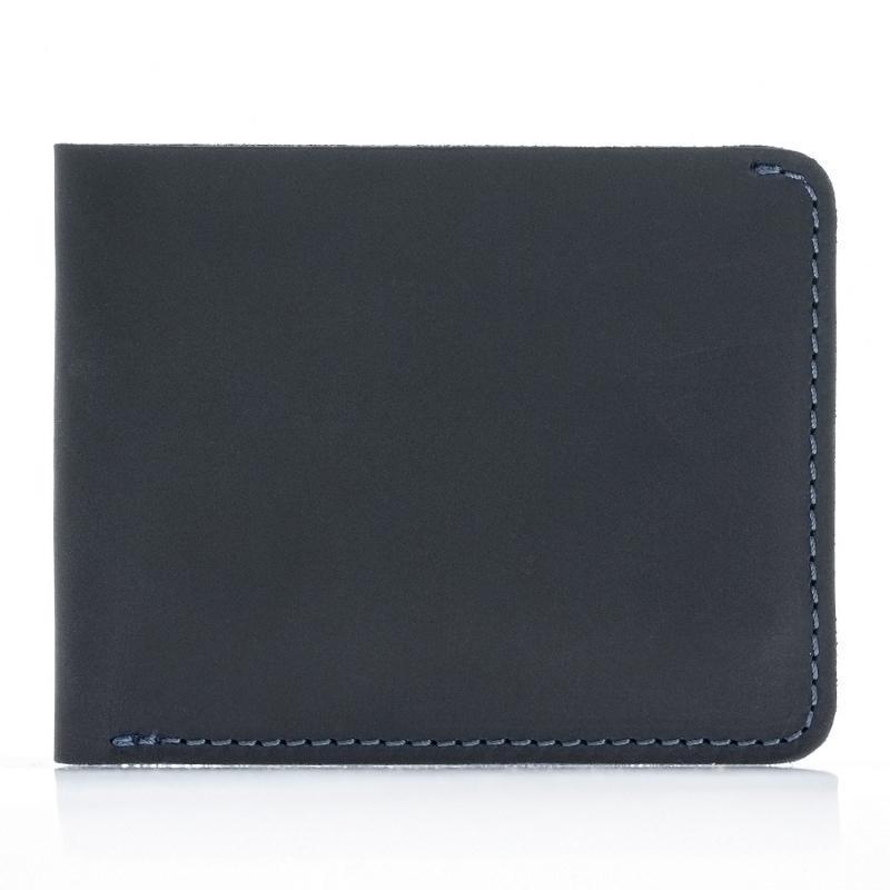 Zwei Farben Thin Leder Mappe Schwarz Blau