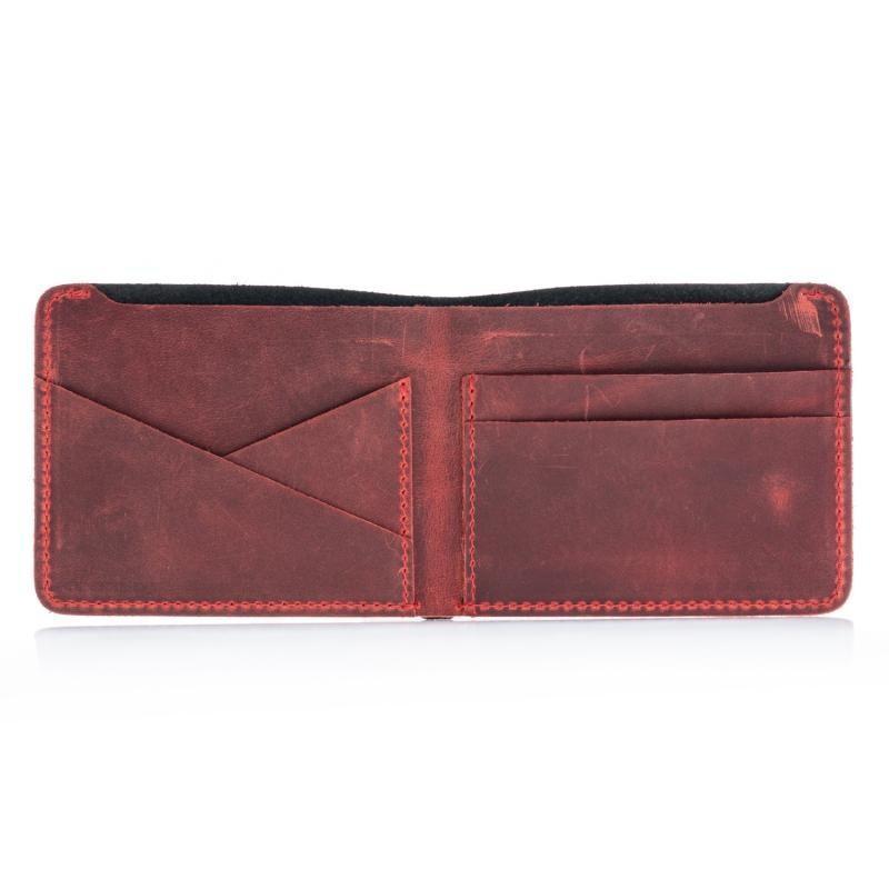 Zwei Farben Thin Leder Mappe Schwarz Rot