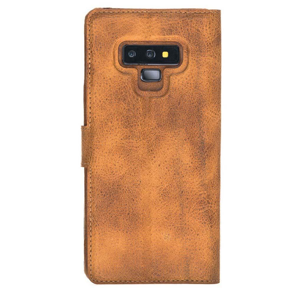 Ultra Magnetic Abnehmbare Leder Mappen Kasten für Samsung Anmerkung 9 Pflanzlich Bräunen mit Vene