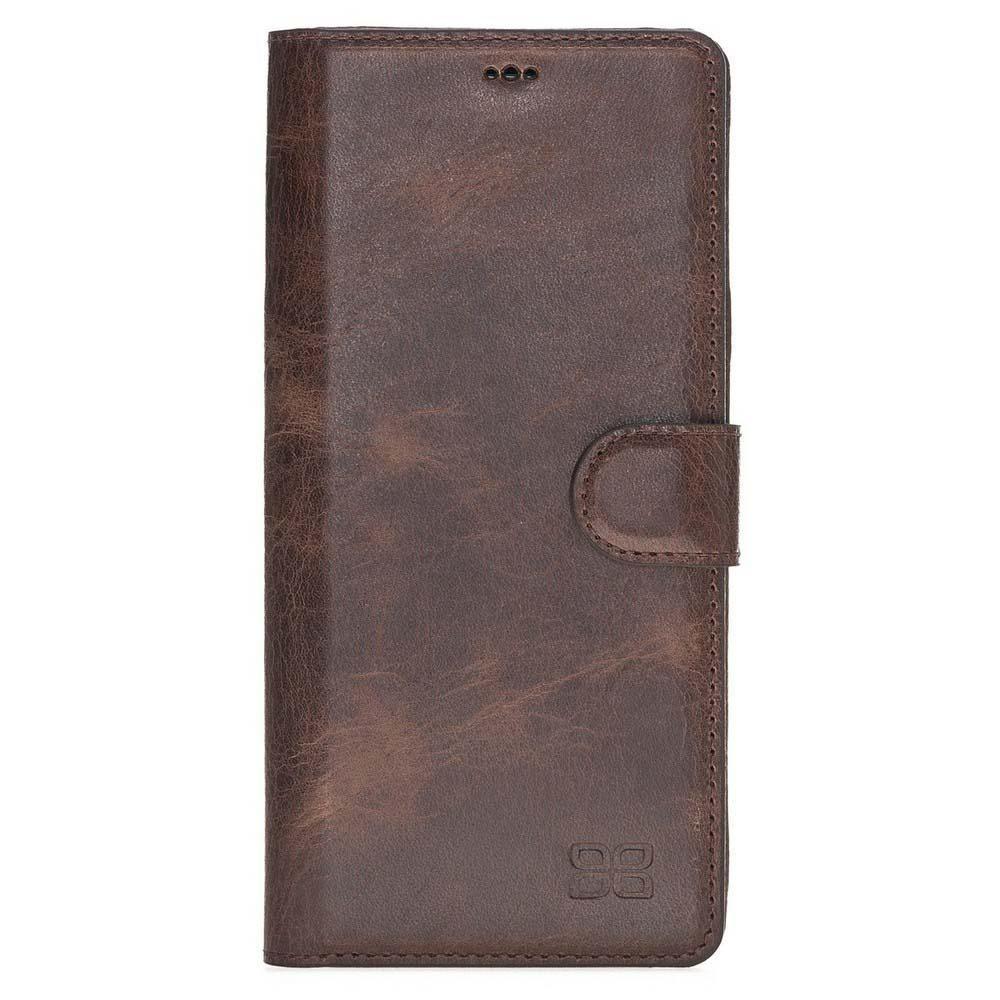 Ultra Magnetic Abnehmbare Leder Mappen Kasten für Samsung Anmerkung 9 Pflanzlich Braun