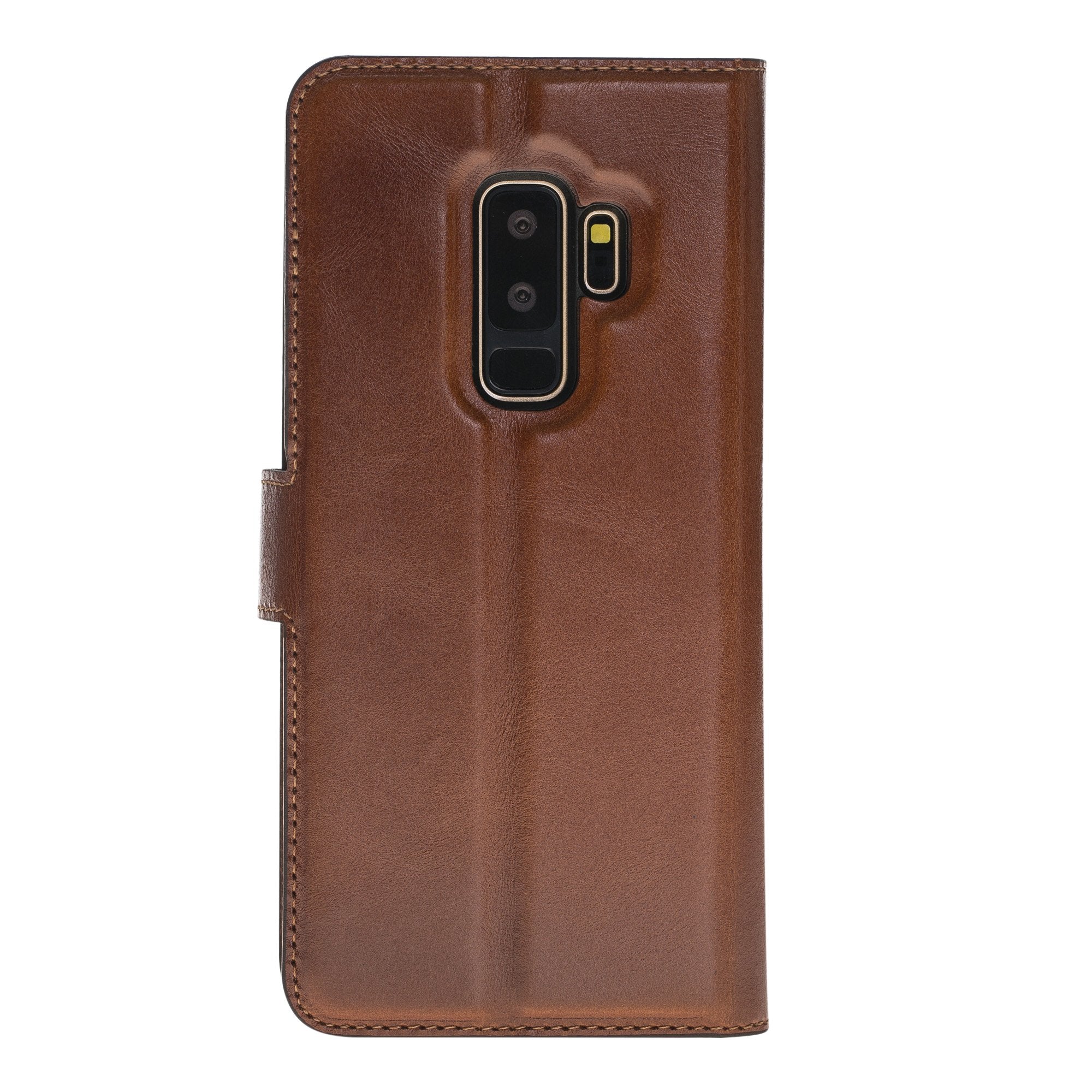 Magnetische abnehmbare Leder Geldbörse für Samsung Galaxy S9 Plus - Rostige Bräune mit Effekt