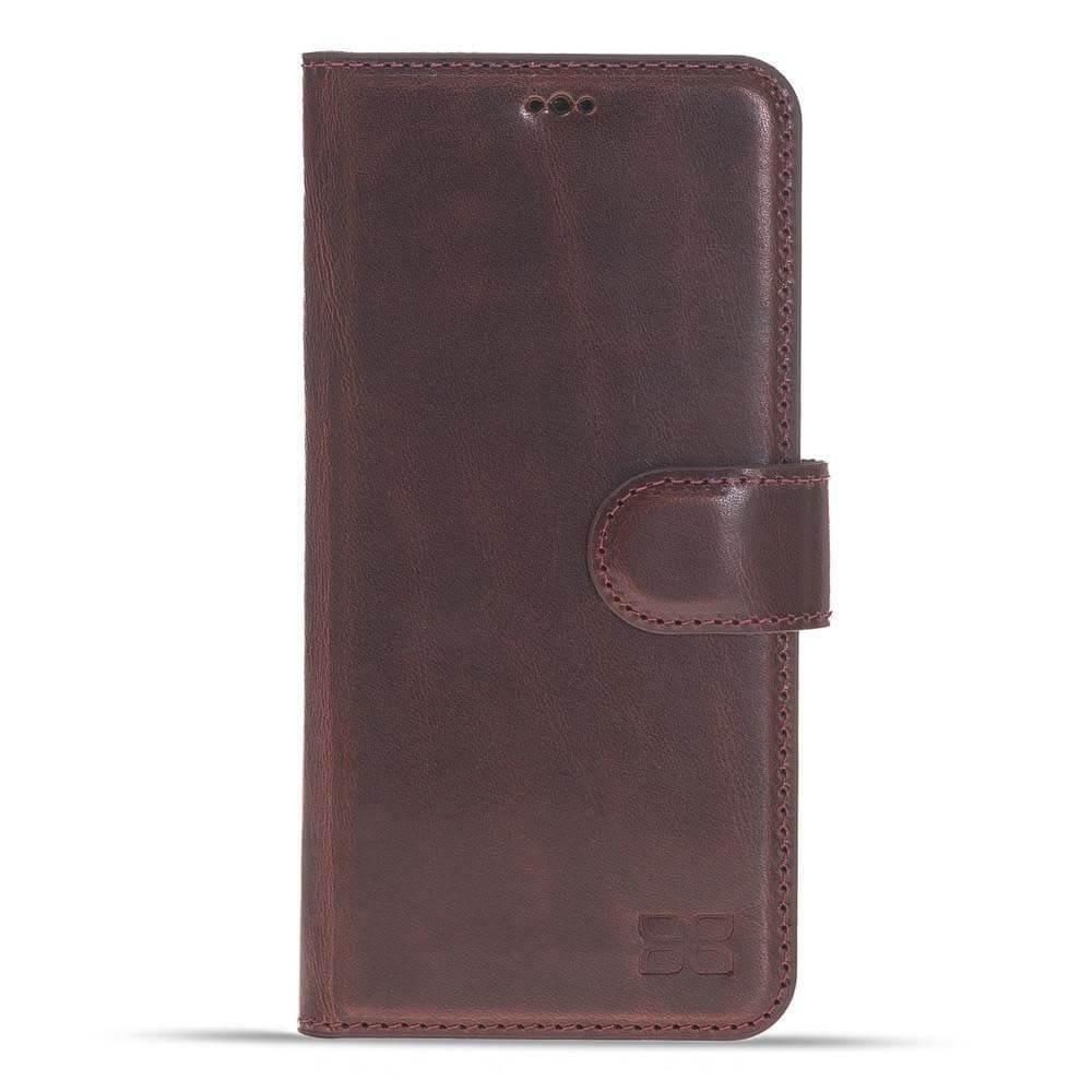 Magnetische Abnehmbare Leder Mappen Kasten für Samsung Galaxy S9 in Vegetal Bordeaux