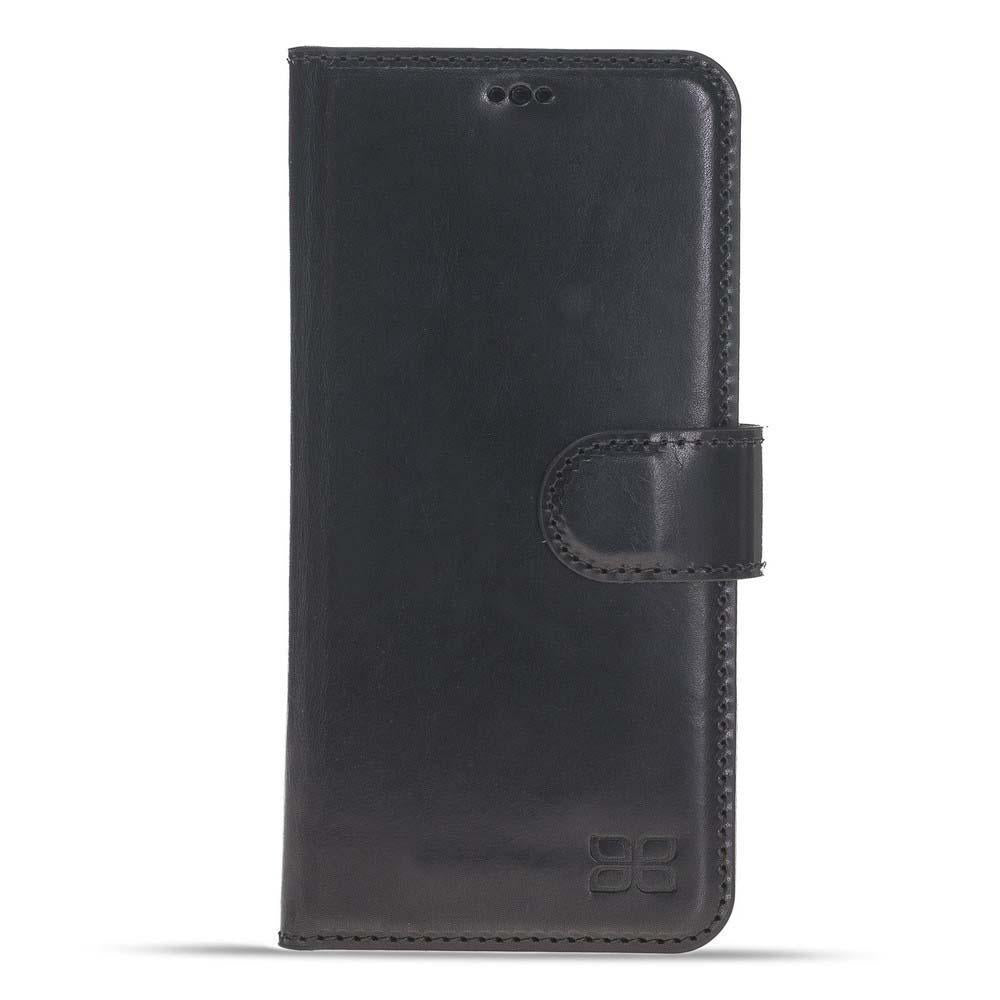 Magnetische Abnehmbare Leder Mappen Kasten für Samsung Galaxy S9 in Vegetal Schwarz