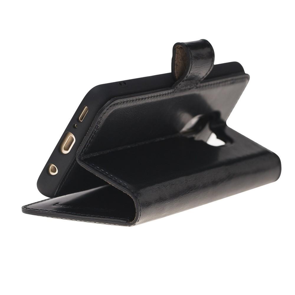 Magnetische Abnehmbare Leder Mappen Kasten für Samsung Galaxy S9 in Vegetal Schwarz