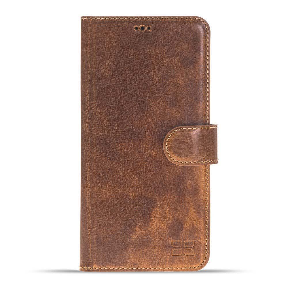 Magnetische Abnehmbare Leder Mappen Kasten für Samsung Galaxy S9 PLUS in Vegetal Tan