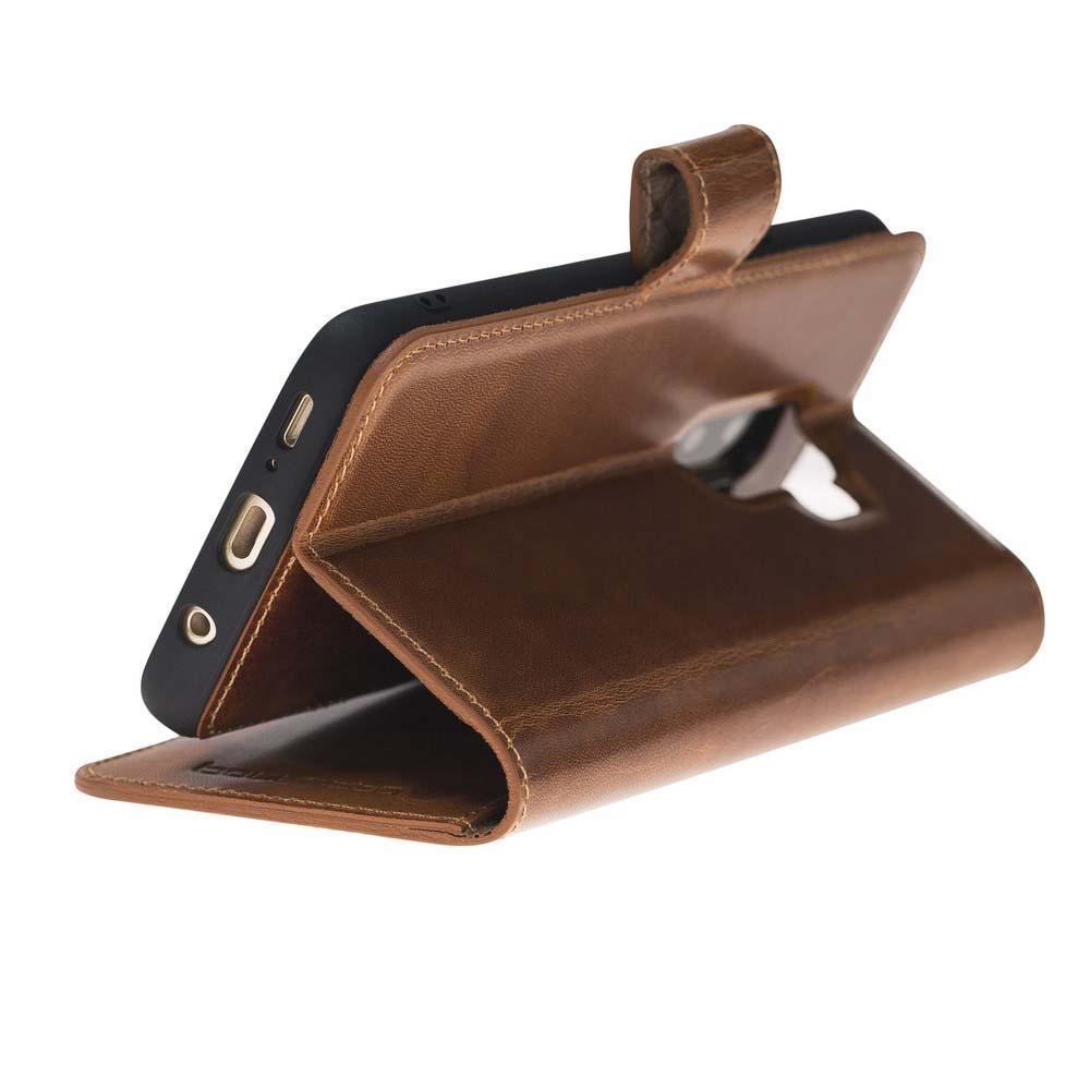 Magnetische Abnehmbare Leder Mappen Kasten für Samsung Galaxy S9 PLUS in Vegetal Tan