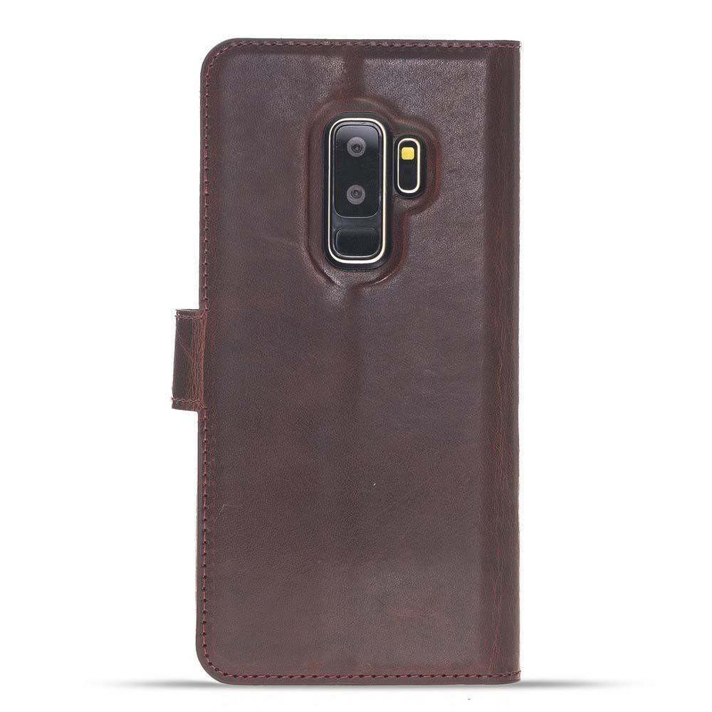 Magnetische Abnehmbare Leder Mappen Kasten für Samsung Galaxy S9 PLUS in Vegetal Bordeaux