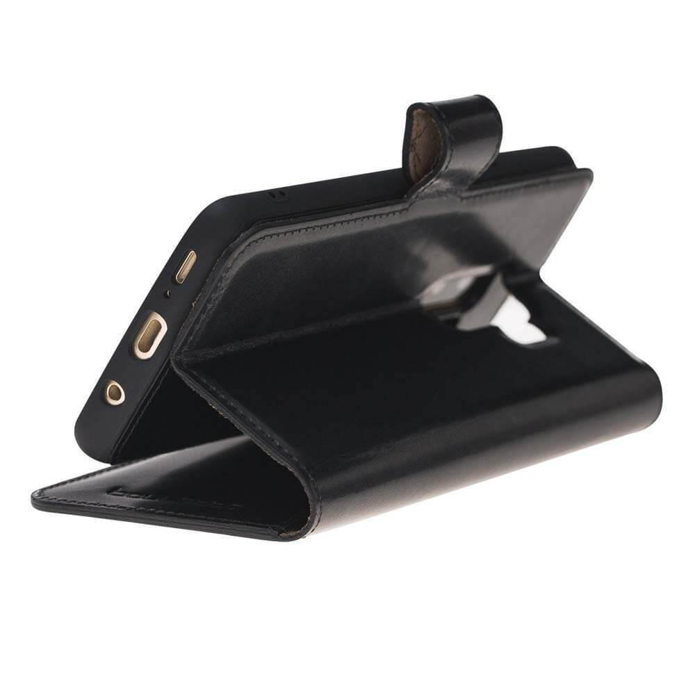 Magnetische Abnehmbare Leder Mappen Kasten für Samsung Galaxy S9 PLUS in Vegetal Schwarz