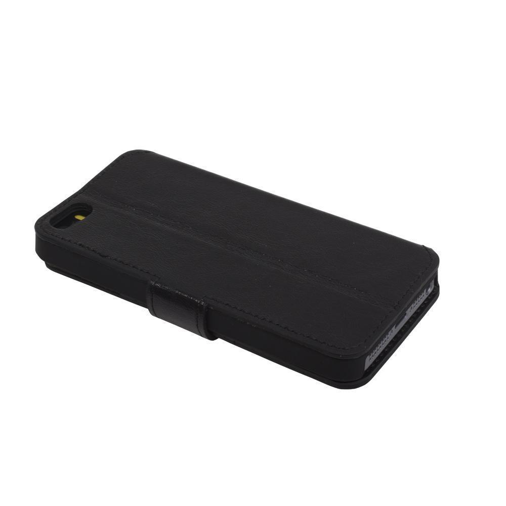 Mappen Kasten für Apple iPhone 5 / 5S / SE Saffiano Schwarz