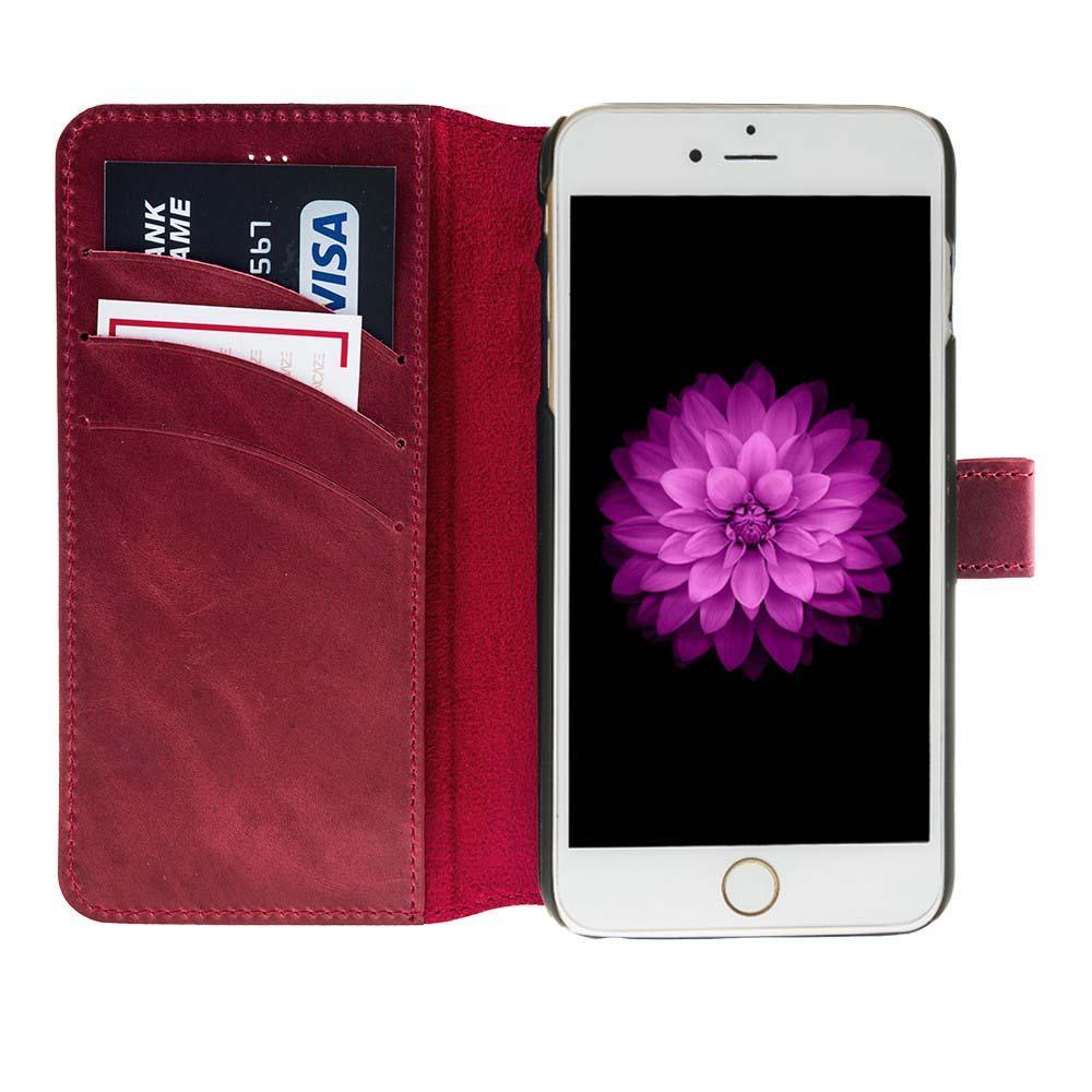 Mappen Kasten für Apple iPhone 6 Plus / 6S plus Saffiano Rot