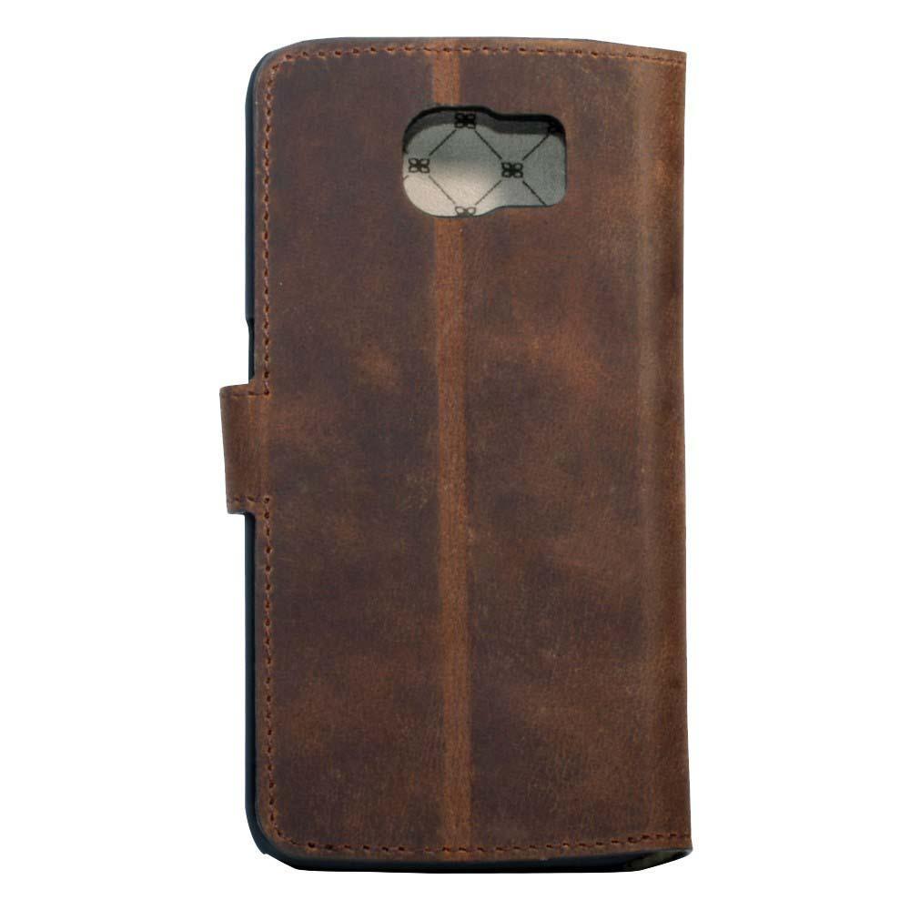Geldbörsen Folio Kasten mit ID Slot für Samsung Galaxy S6 Rand Posse Braun