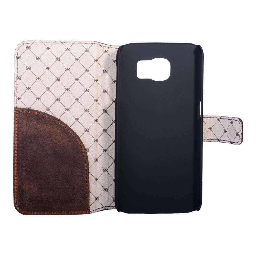 Geldbörsen Folio Kasten mit ID Slot für Samsung Galaxy S6 Rand Posse Braun