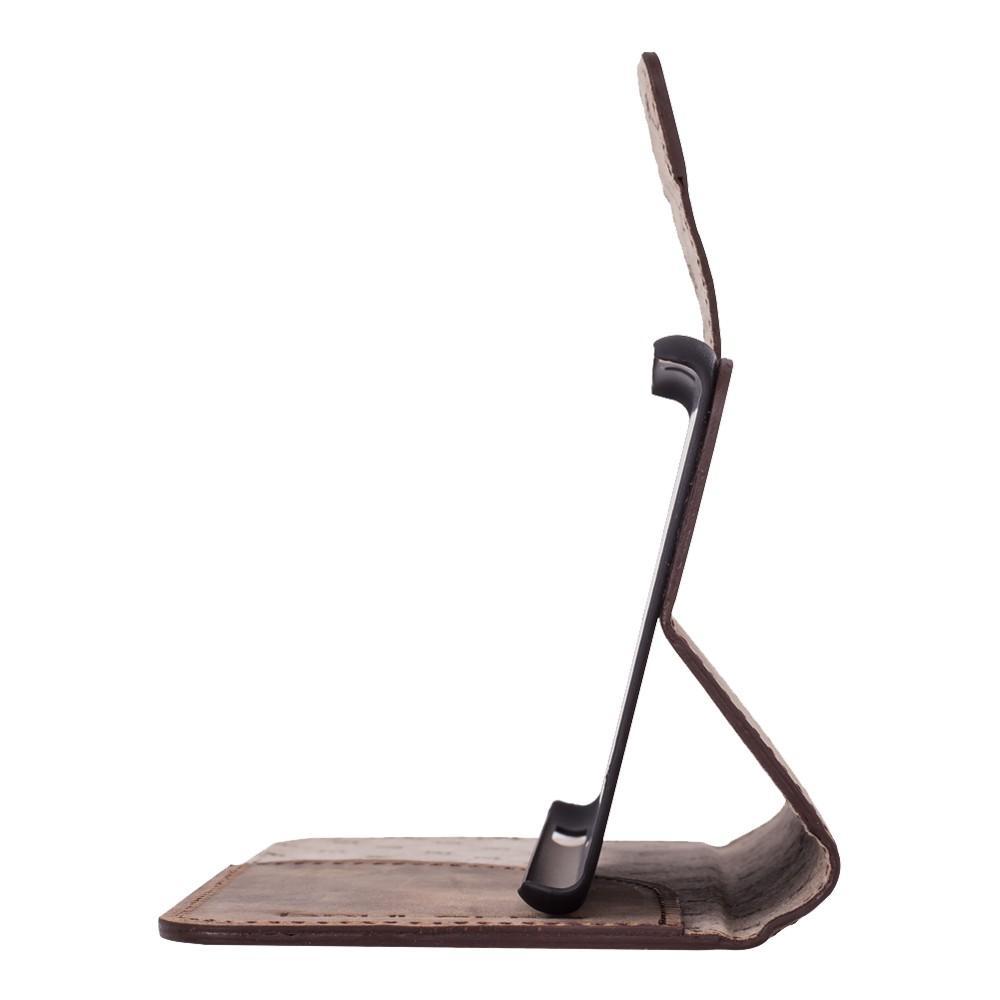 Geldbörsen Folio Kasten mit ID Slot für Samsung Galaxy S6 Rand Posse Braun