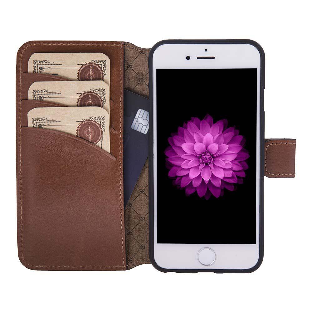 Geldbörsen Folio Kasten mit ID Steckplatz für Apple iPhone 6 / 6S Rustikal Bräunen mit Bewirken