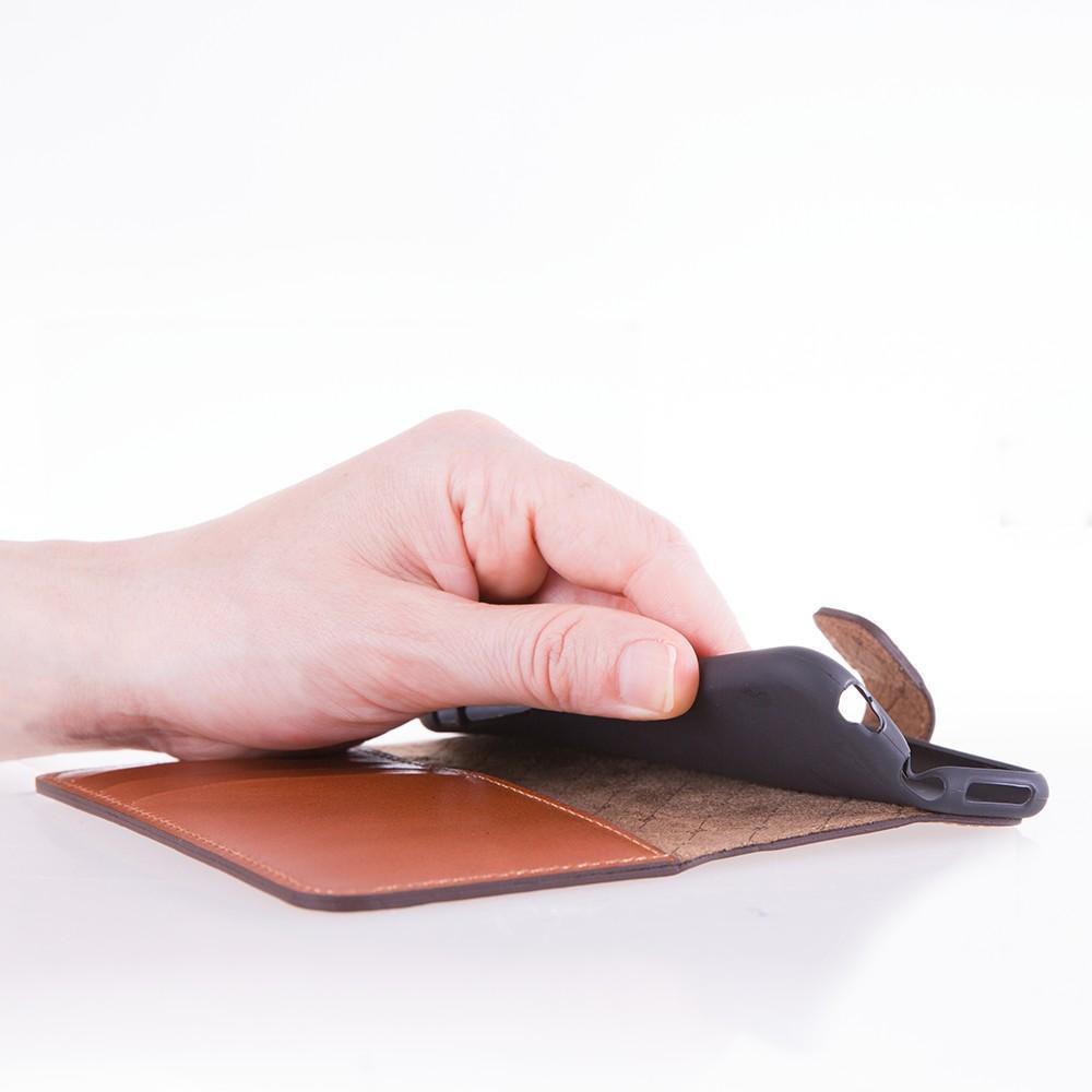 Geldbörsen Folio Kasten mit ID Steckplatz für Apple iPhone 6 / 6S Rustikal Bräunen mit Bewirken