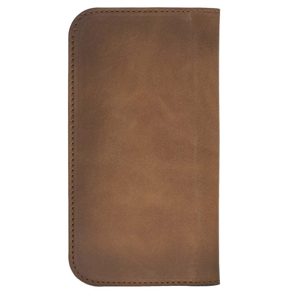 Leder Universal Clutch Wallet Case bis zu 5,7 Zoll Telefone - Rustikal brüniert braun