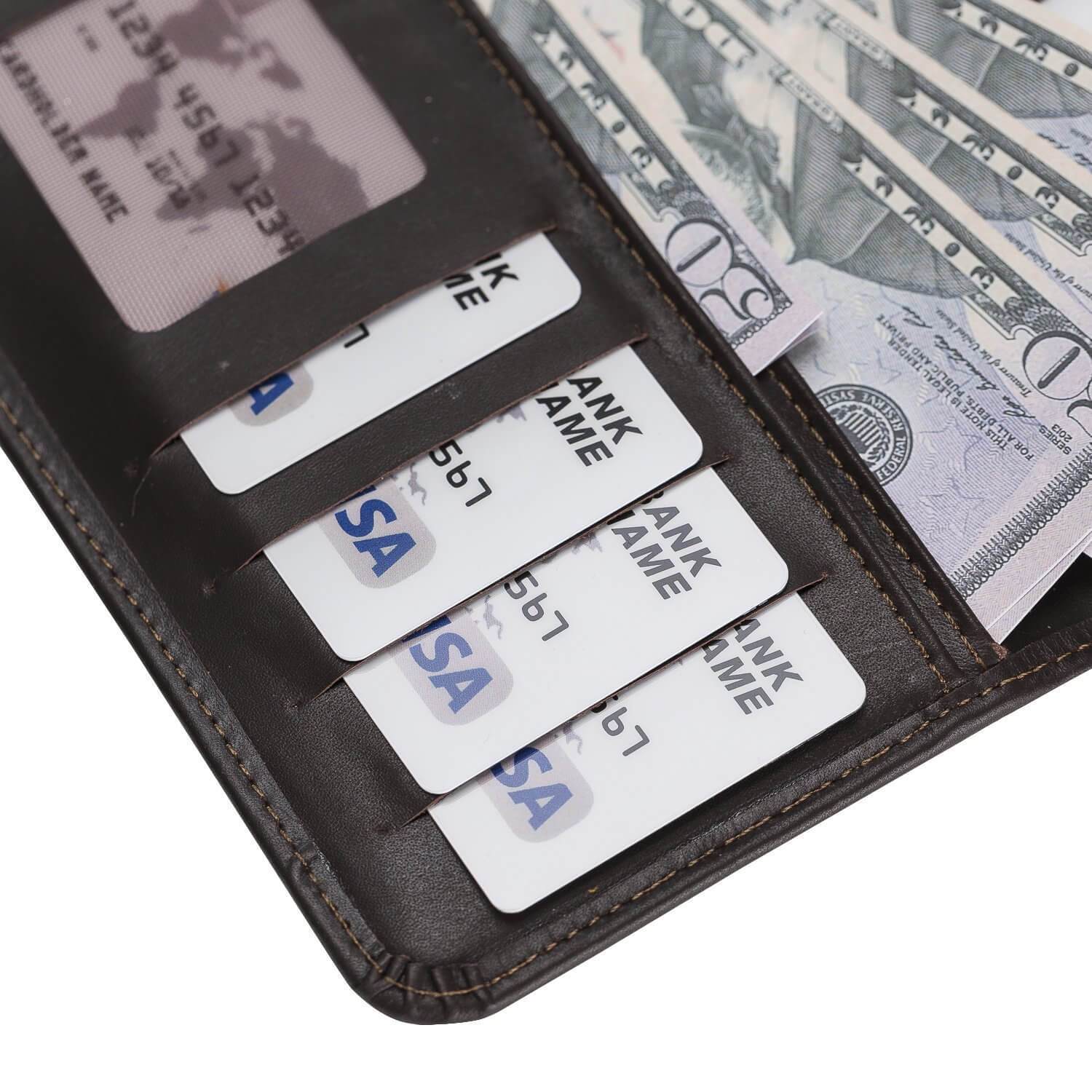 Premium Leder Brieftasche für Smartphones bis zu 5,7 Zoll