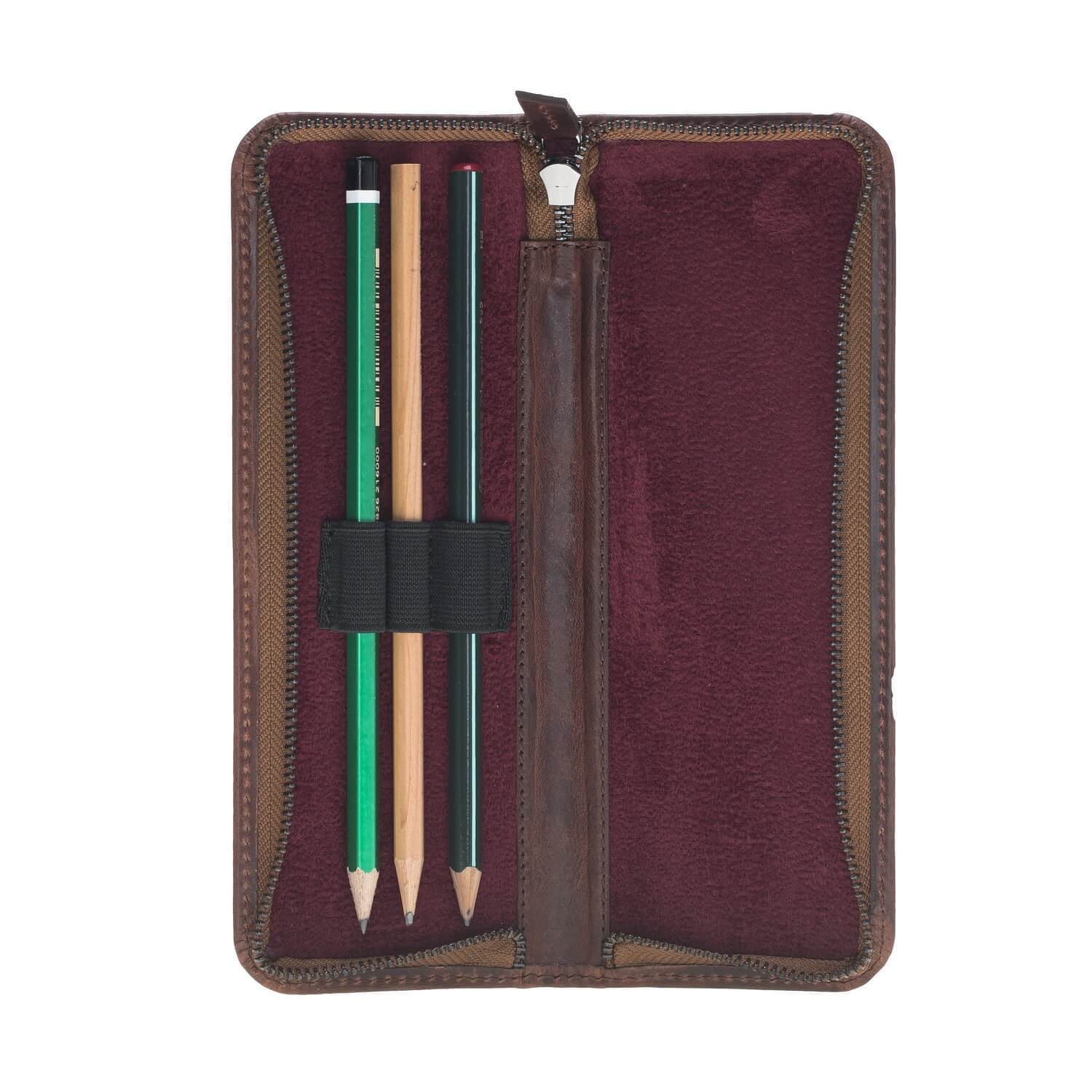 Märchen Leder Federmäppchen - Vegetal Bordeaux