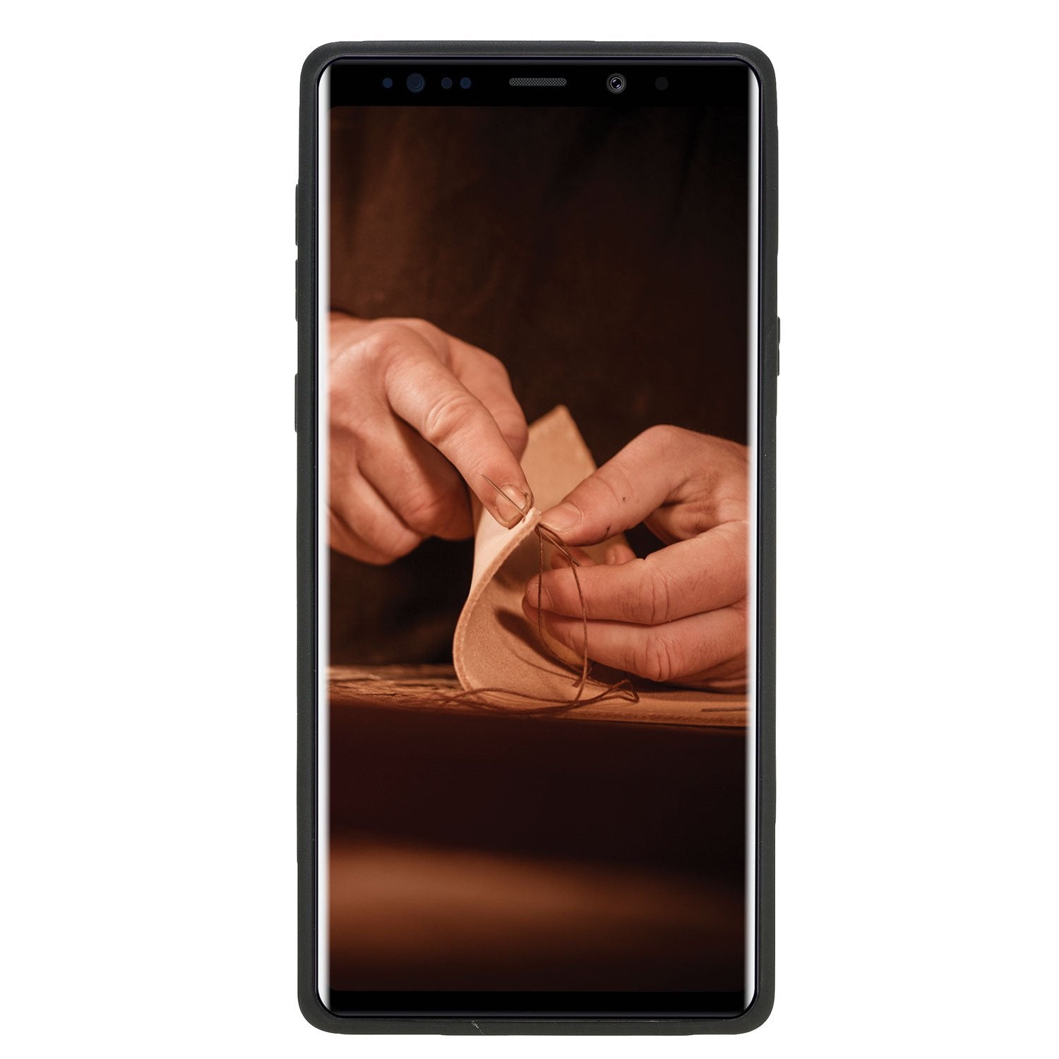 Bouletta Flex Cover Back Echt Leder Hülle für Samsung Note 9 - Rustic Schwarz
