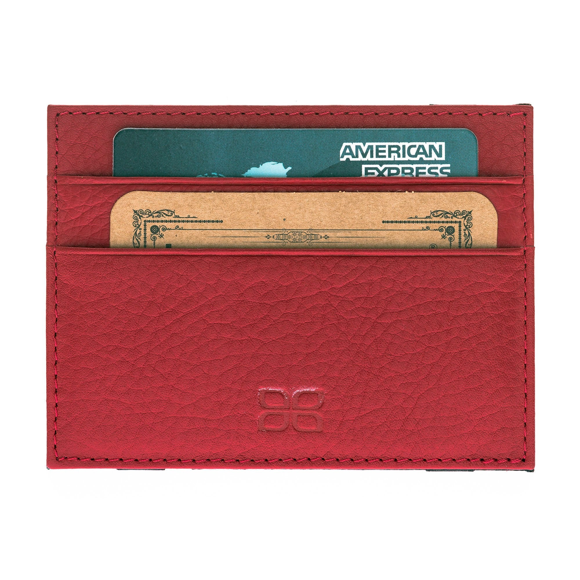 Mini Leder Kartenetui Miniportemonnaie - Rot