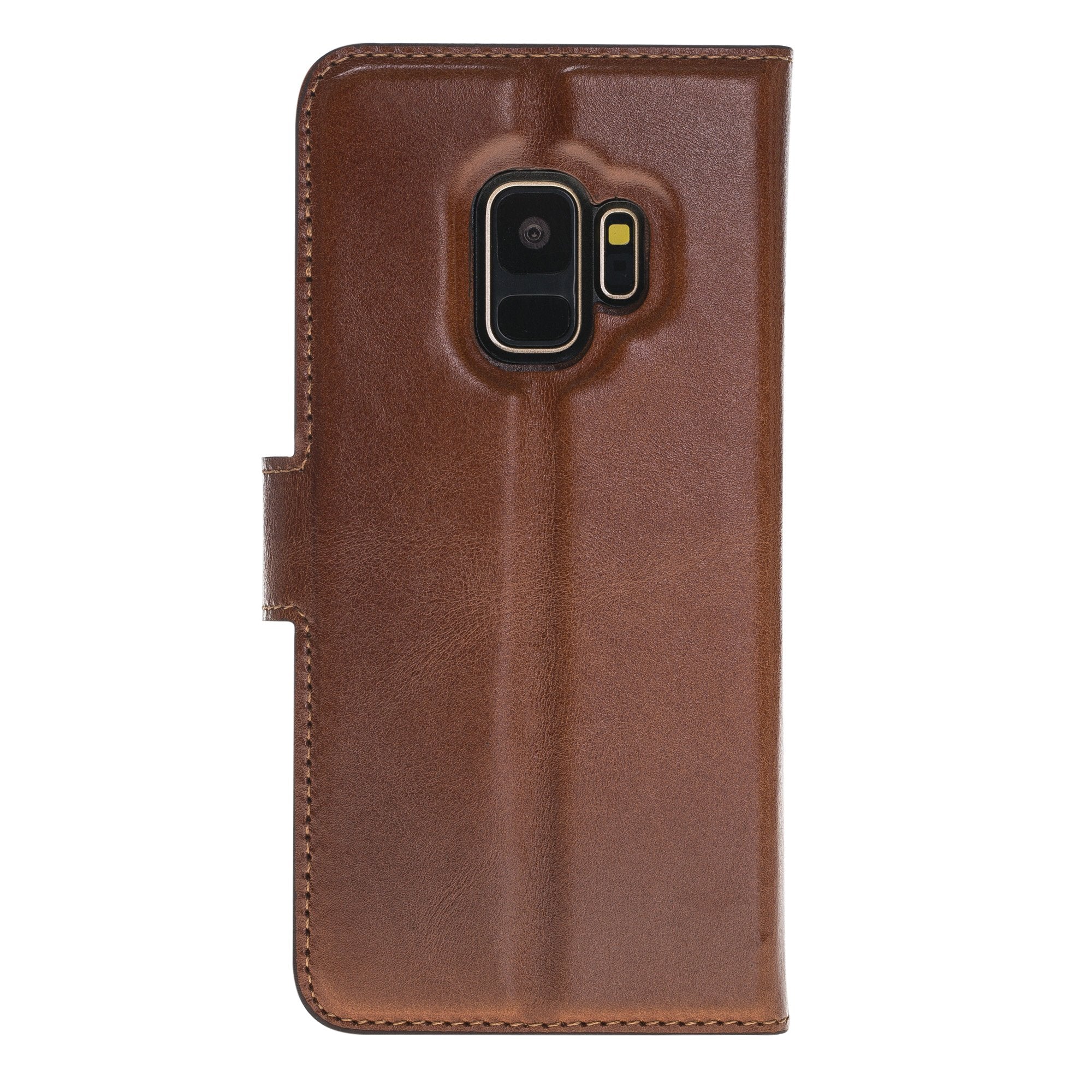Magnetische abnehmbare Leder Geldbörse für Samsung Galaxy S9 - Rostig mit Effekt