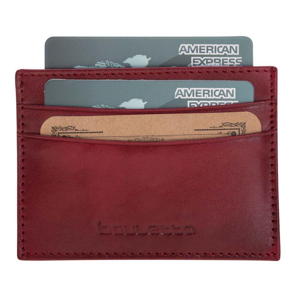 Leder-Kreditkartenetui - Vegetal Brished Red (Vegetarisch Rot)