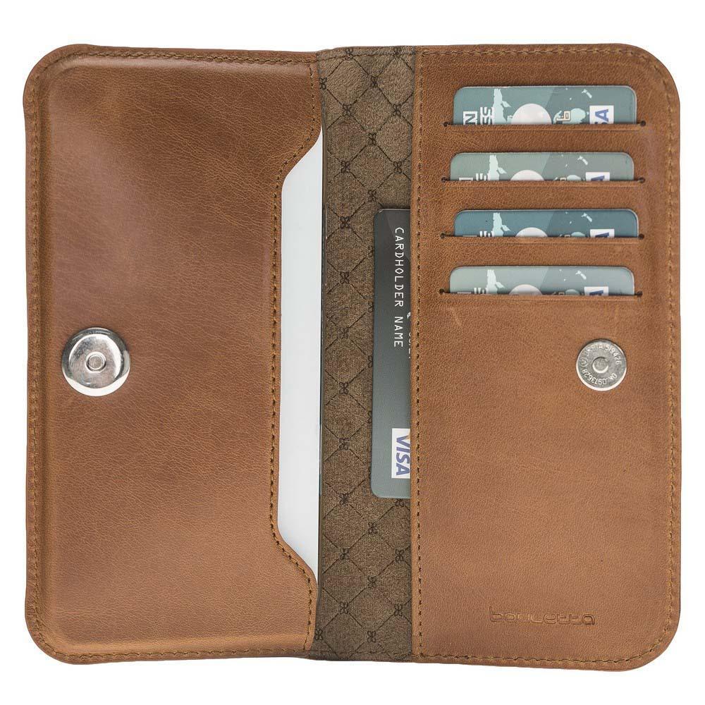 Leder Universal Clutch Wallet Case bis zu 5,7 Zoll Telefone - Rustikal brüniert braun
