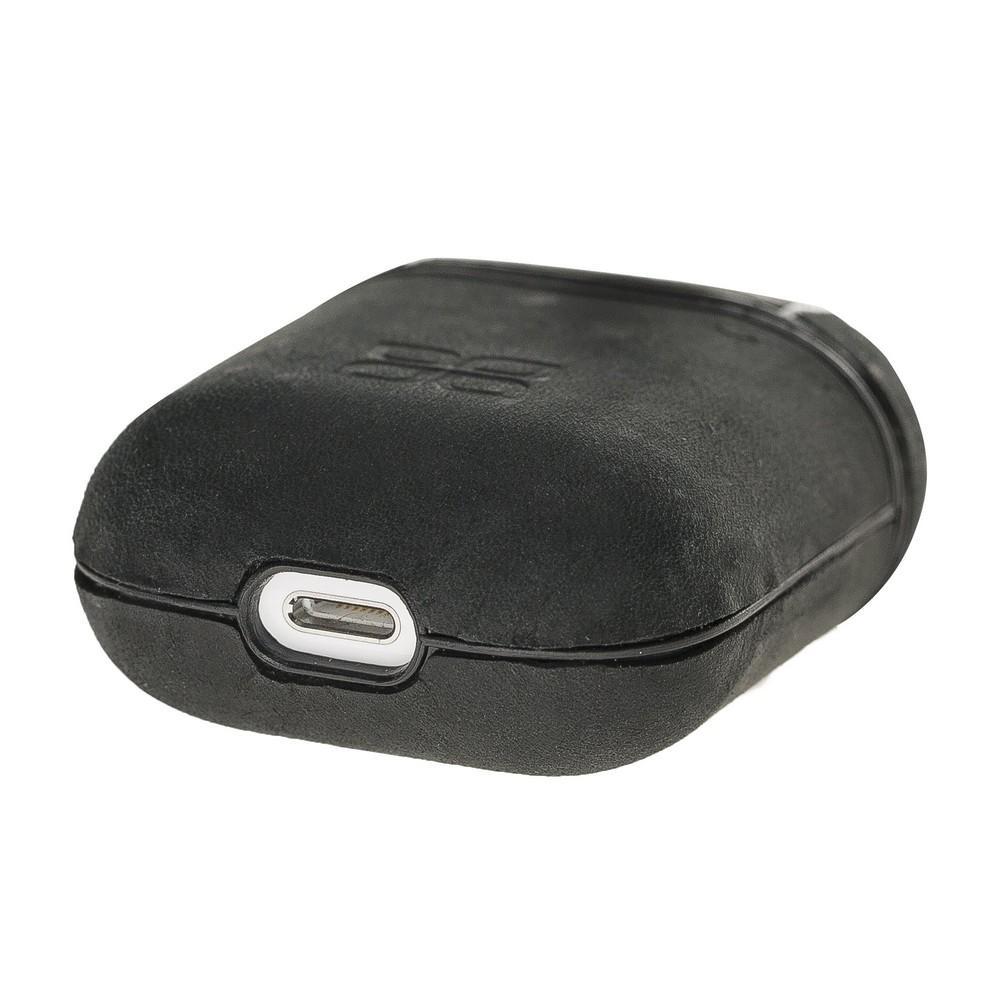 AirPods Ledertasche - Antik Schwarz
