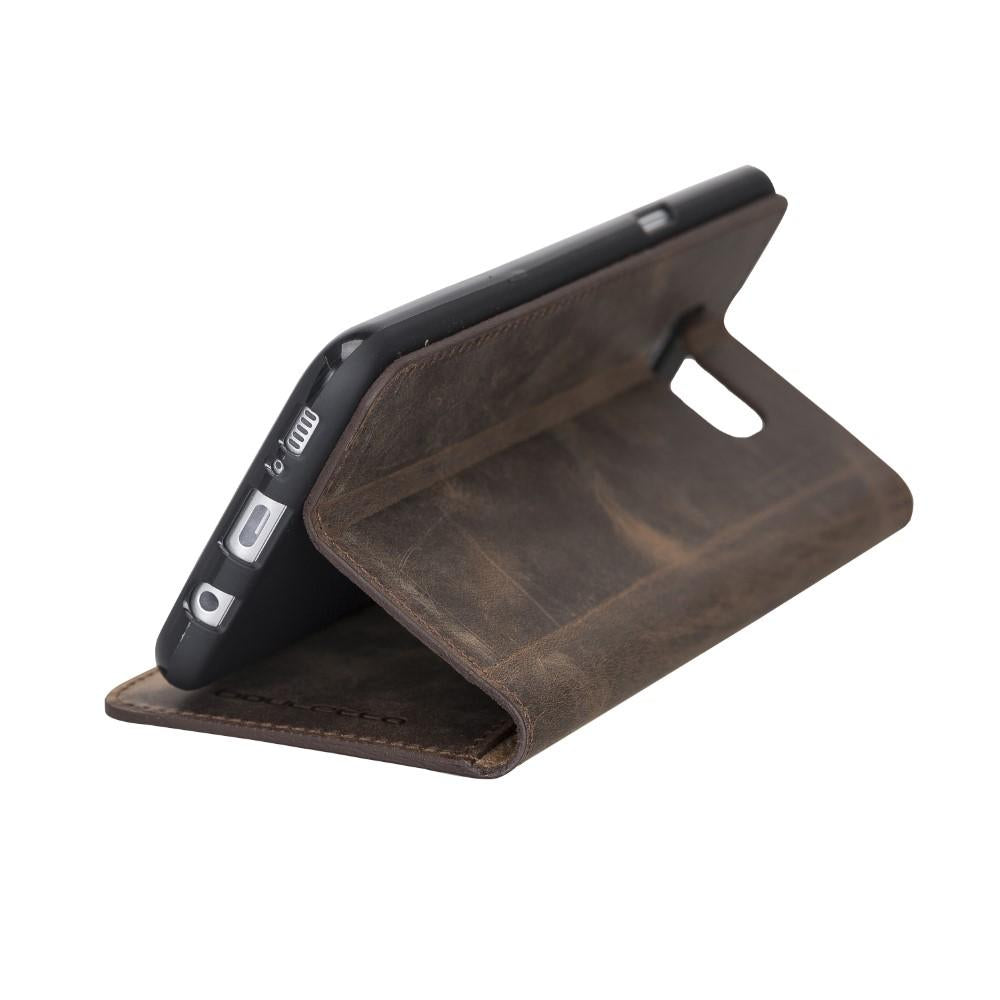 Leather Book Case for Samsung Galaxy S8 Plus -  Antic Brown