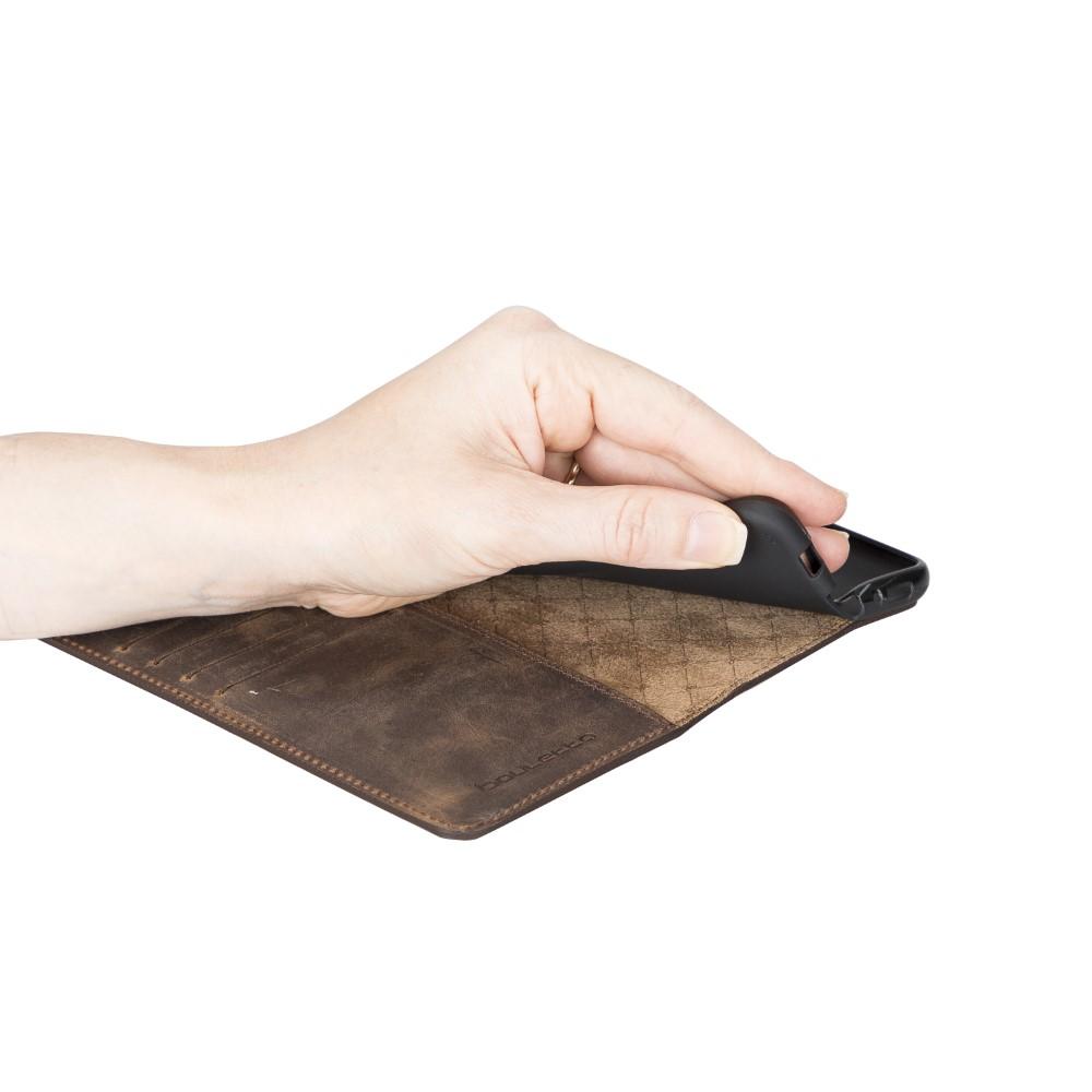 Leather Book Case for Samsung Galaxy S8 Plus -  Antic Brown