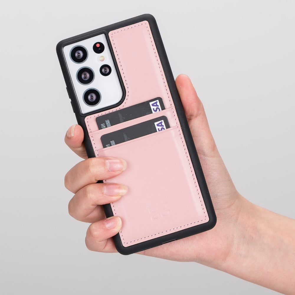 Samsung Galaxy S21 Serie Bouletta Flex Cover Lederhülle mit Kartenhalter