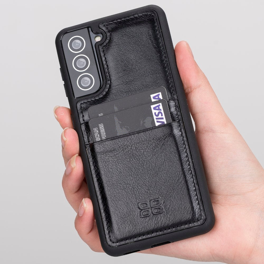 Samsung Galaxy S21 Serie Bouletta Flex Cover Lederhülle mit Kartenhalter