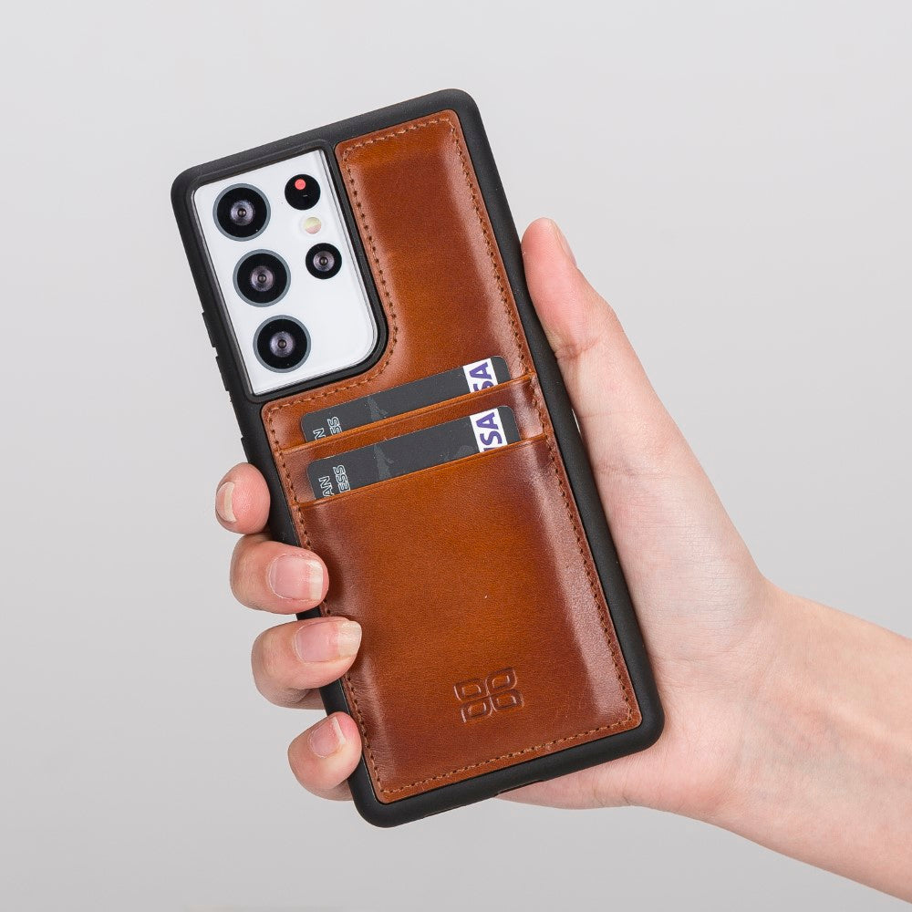 Samsung Galaxy S21 Serie Bouletta Flex Cover Lederhülle mit Kartenhalter