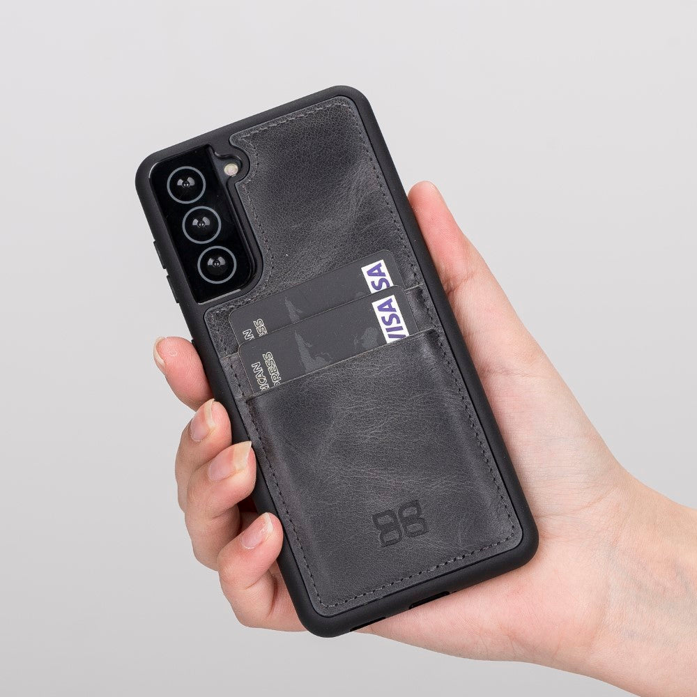 Samsung Galaxy S21 Serie Bouletta Flex Cover Lederhülle mit Kartenhalter