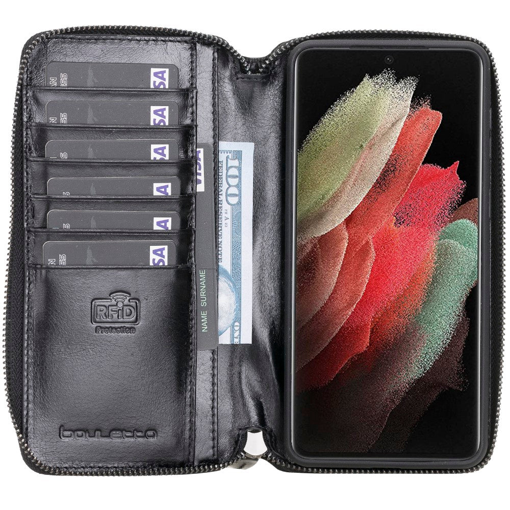 Samsung Galaxy S21 Serie Bouletta magnetisch abnehmbare Pouch Lederhülle